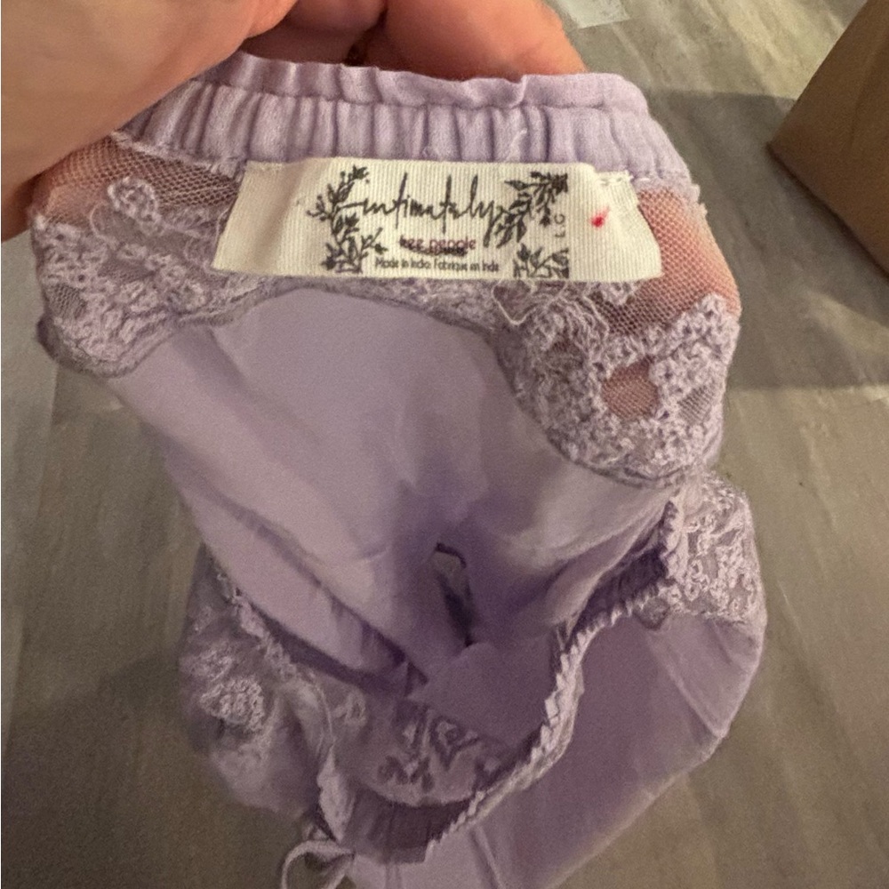 Free People chic Lavender cotton Maxi Lace-Trim Skirt. - Picture 5 of 6